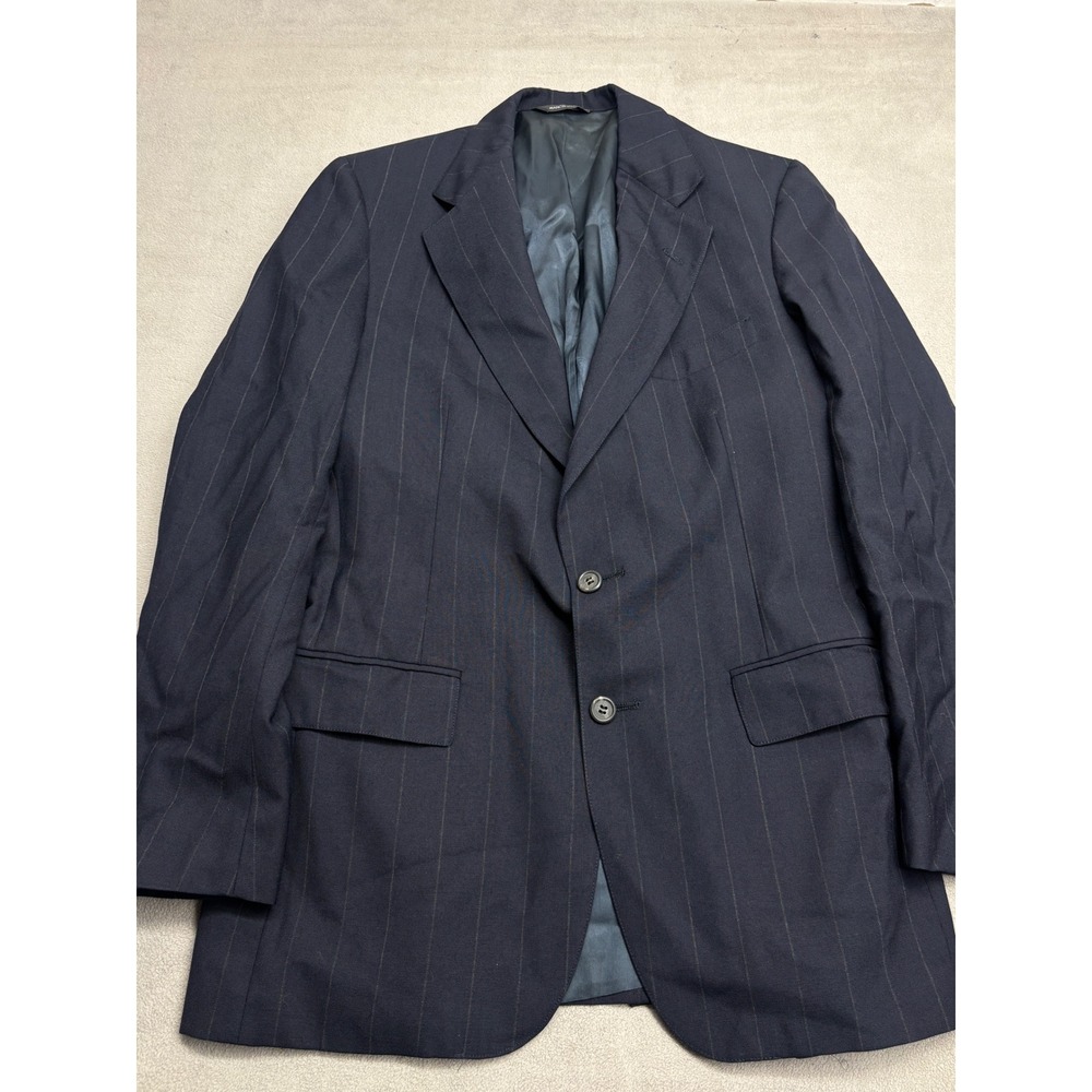 Polo University Club Ralph Lauren Navy Pinstripe Wool Blazer Jacket